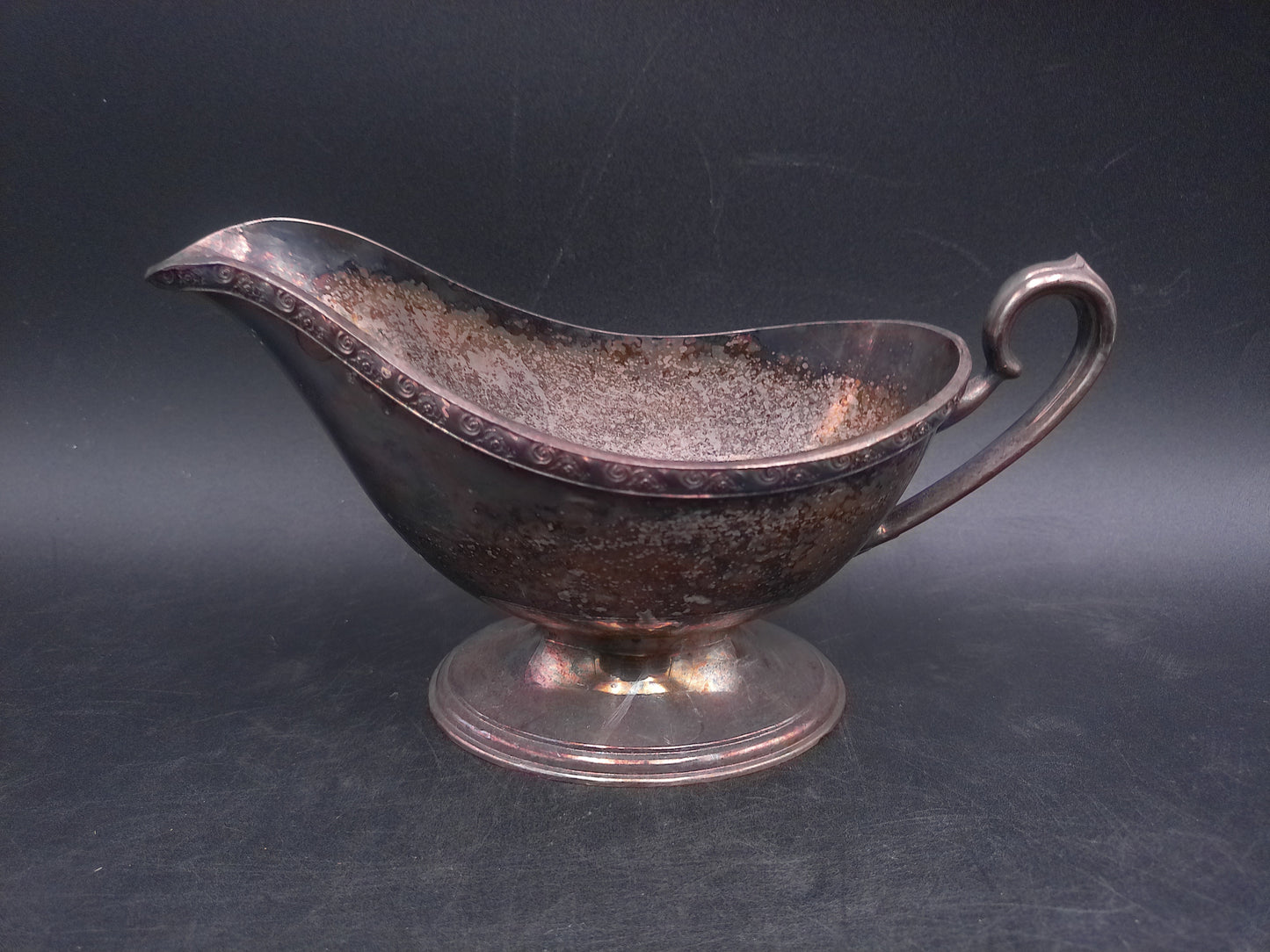 Silver Plated Gravy Boat Saucer Vintage