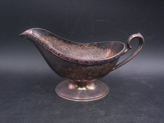 Silver Plated Gravy Boat Saucer Vintage