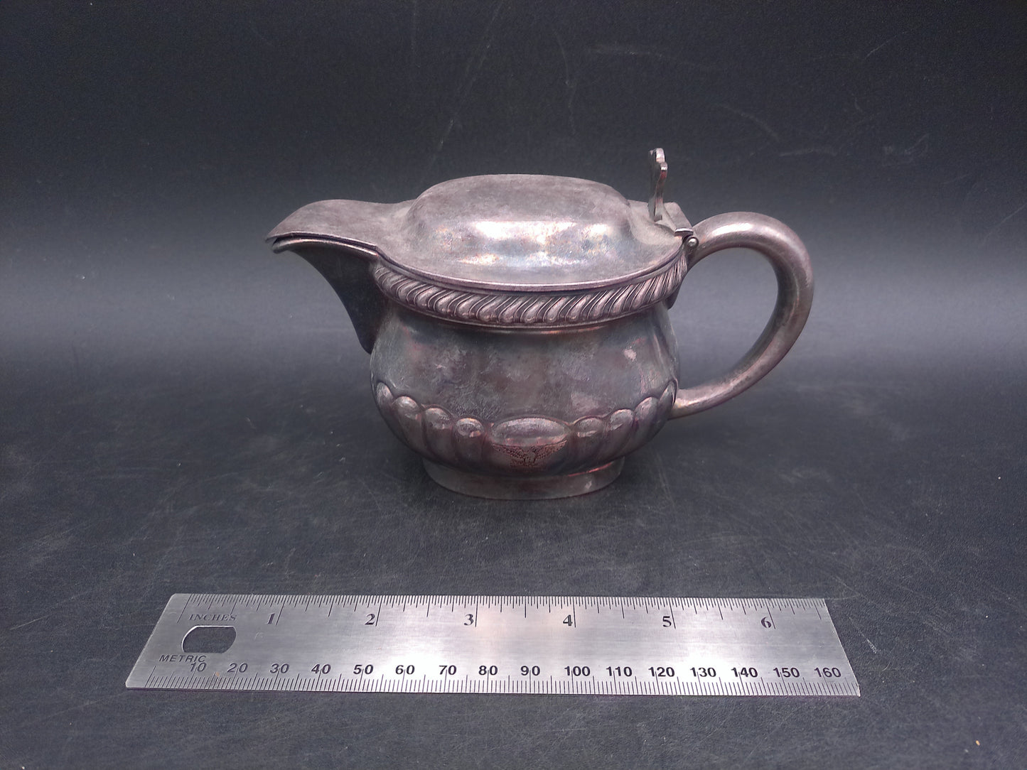 USN United States Navy Gorham Silver plated Soldered Lidded Creamer Marked 015338 92