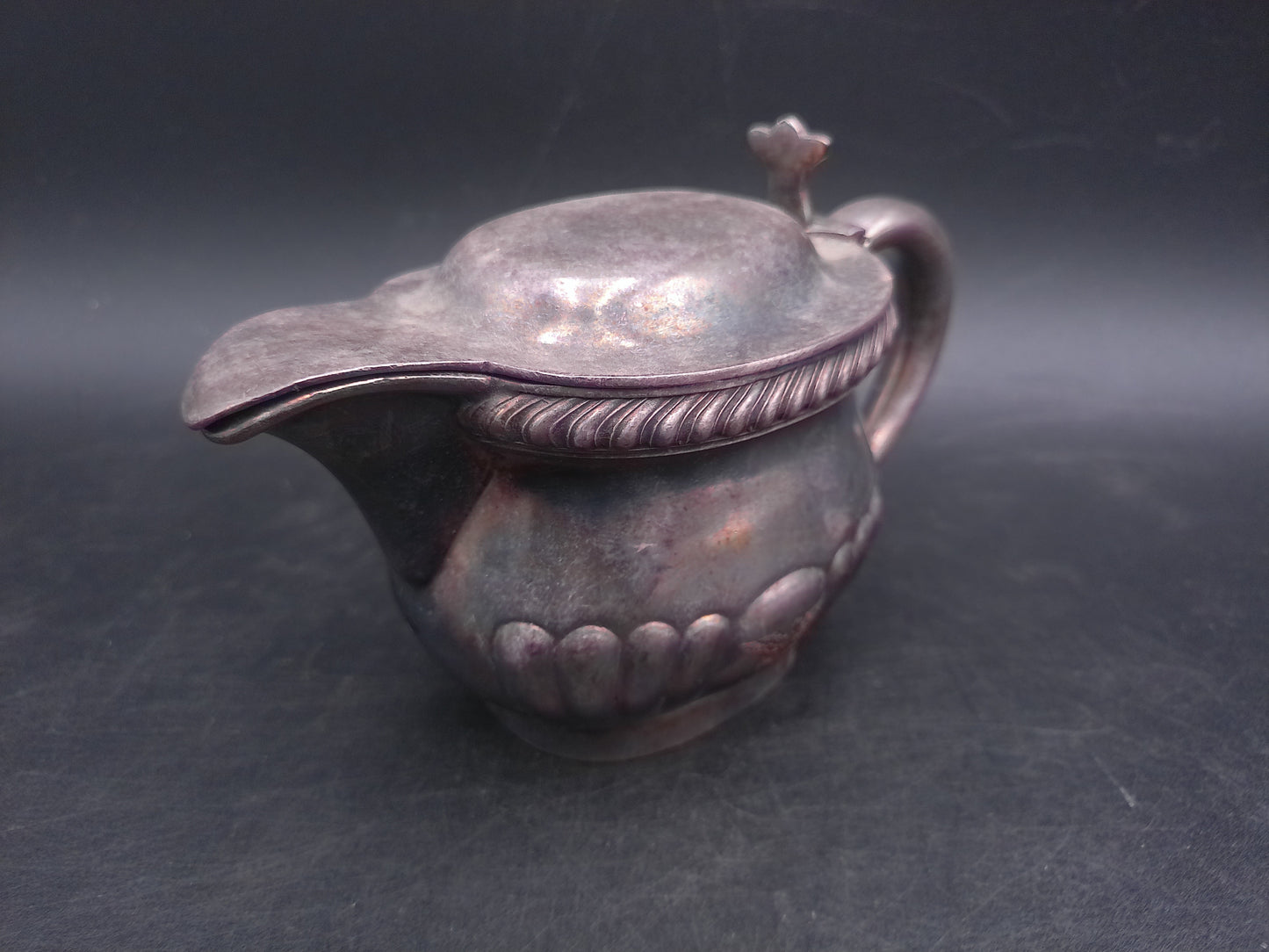 USN United States Navy Gorham Silver plated Soldered Lidded Creamer Marked 015338 92