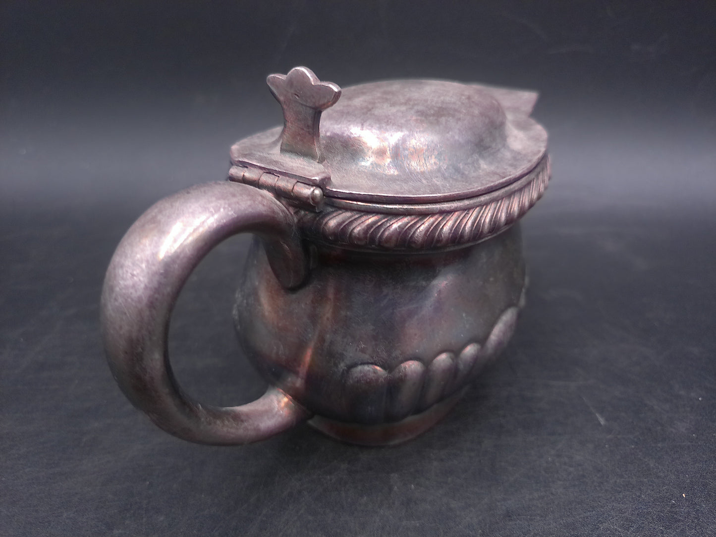 USN United States Navy Gorham Silver plated Soldered Lidded Creamer Marked 015338 92