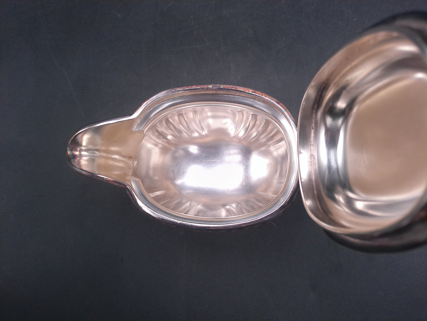 USN United States Navy Gorham Silver plated Soldered Lidded Creamer Marked 015338 92