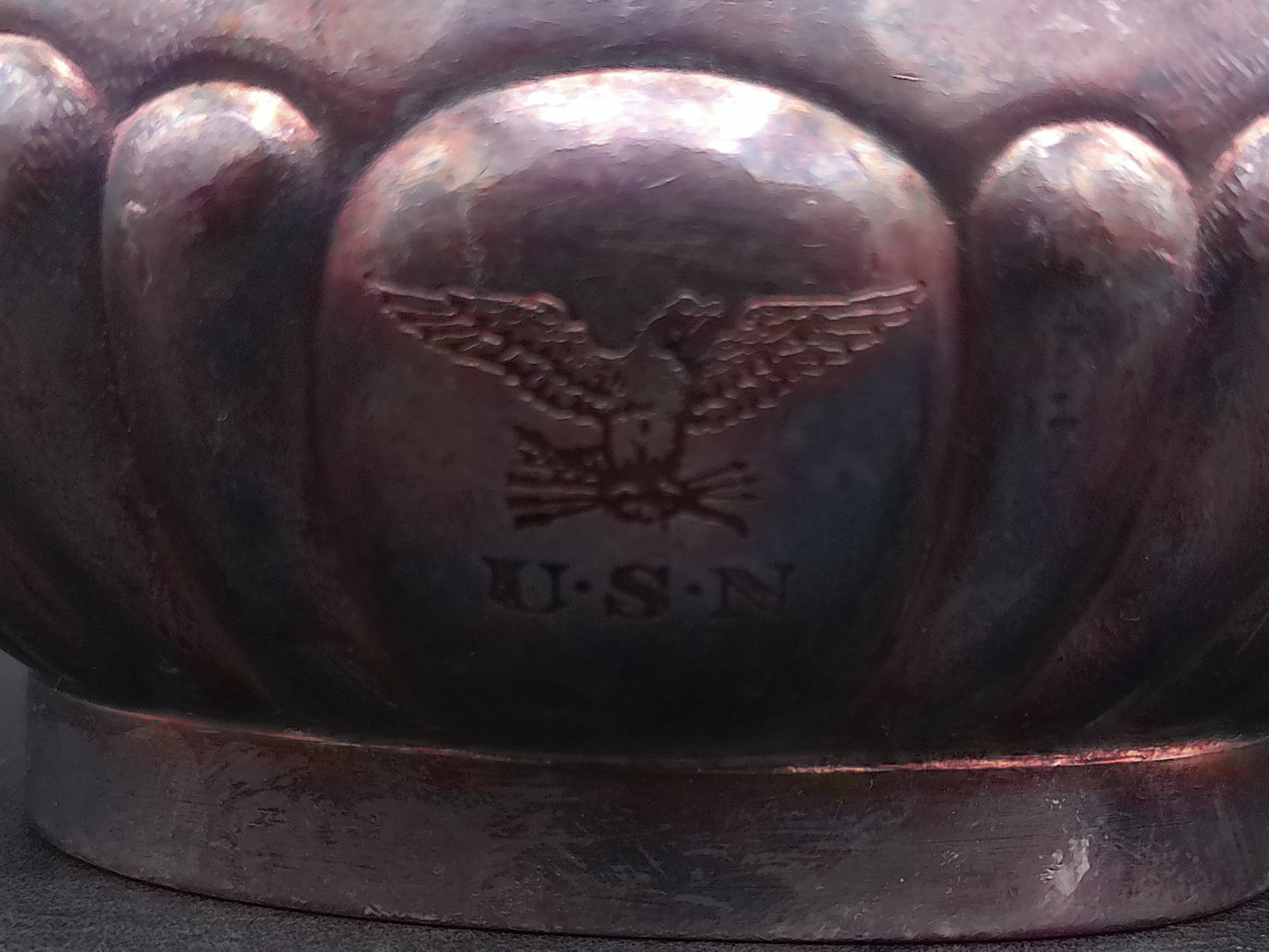 USN United States Navy Gorham Silver plated Soldered Lidded Creamer Marked 015338 92