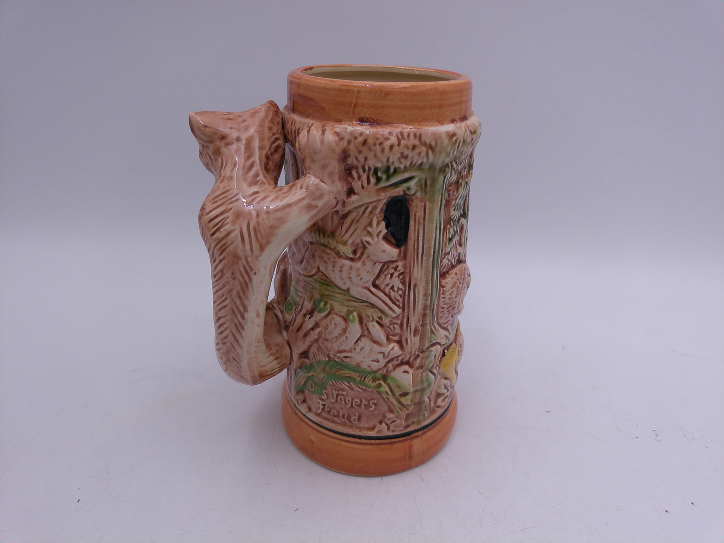 Beer Stein "Des Jagers Freud" Fox Handle with deer of the Mug