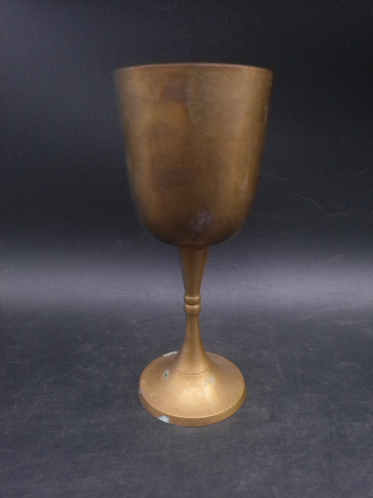 Vintage Gold Brass Wine Goblet