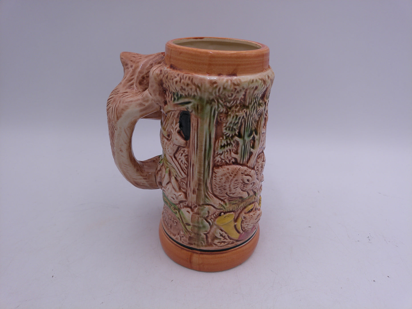 Beer Stein "Des Jagers Freud" Fox Handle with deer of the Mug