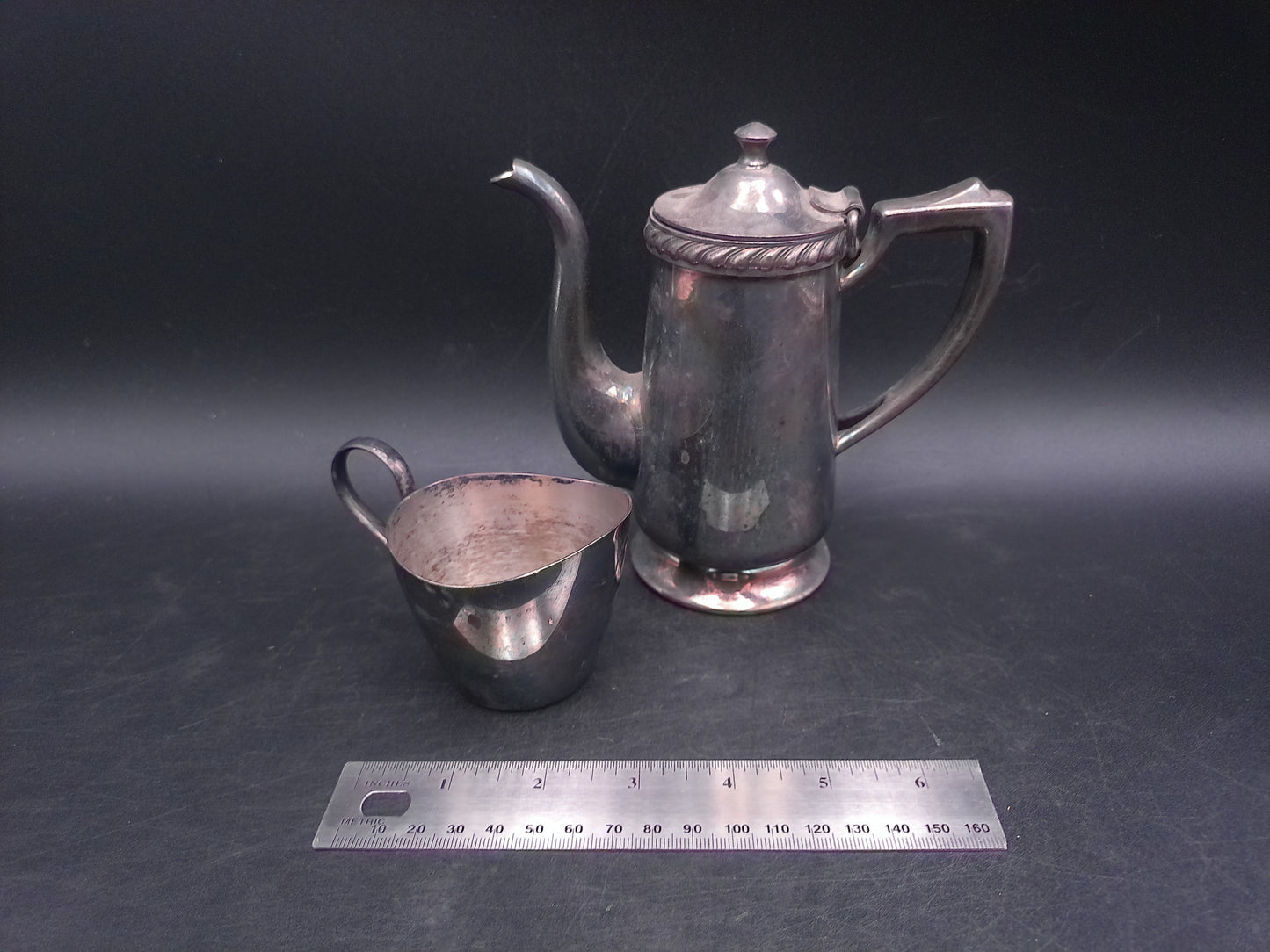 D.W. Haber & Son NY Tea Coffee Pot and a Creamer Pitcher