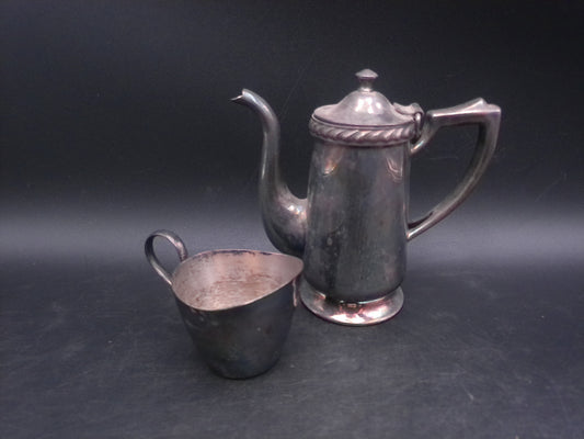 D.W. Haber & Son NY Tea Coffee Pot and a Creamer Pitcher