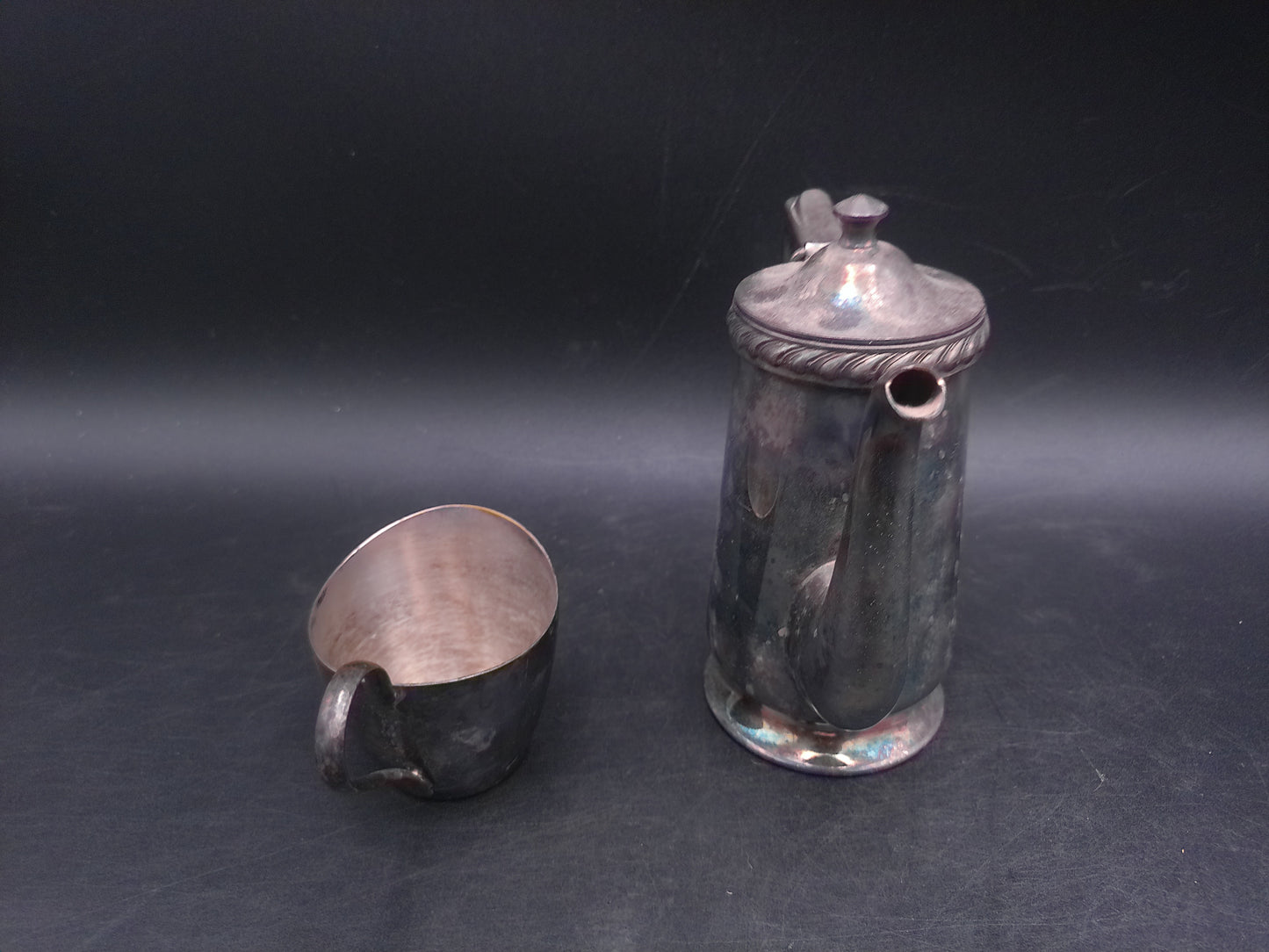 D.W. Haber & Son NY Tea Coffee Pot and a Creamer Pitcher