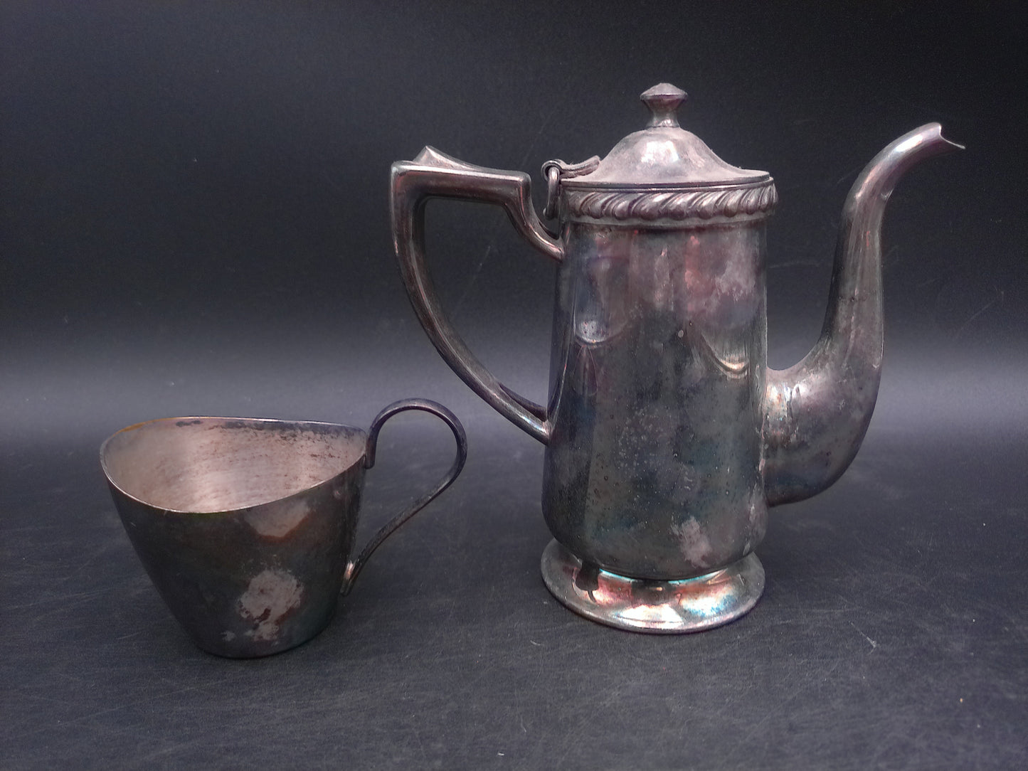 D.W. Haber & Son NY Tea Coffee Pot and a Creamer Pitcher