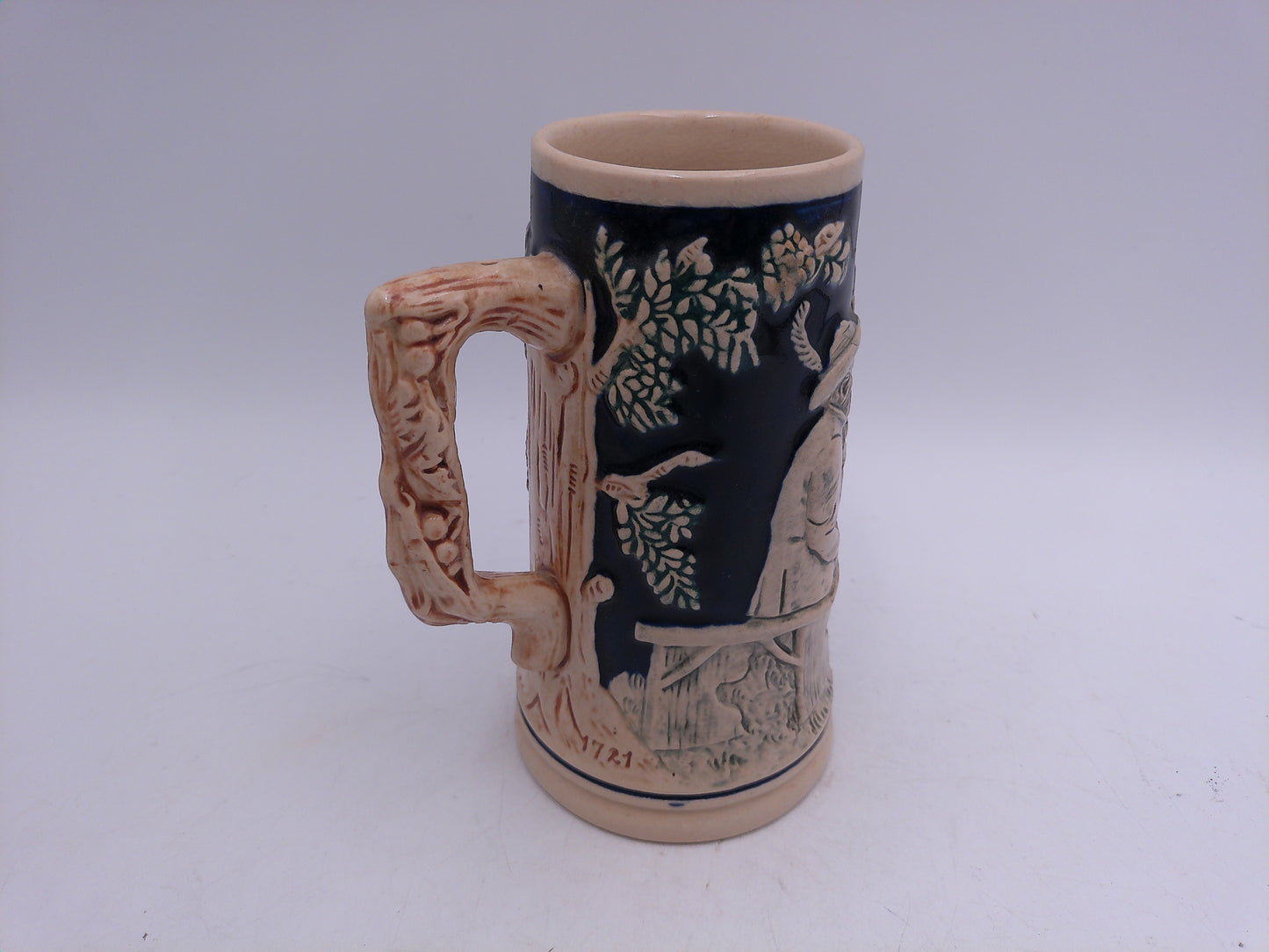 Beer Stein Ceramic German beer stein mug Hoppen u. Malz Gott Ermalt's, 5.25" tall
