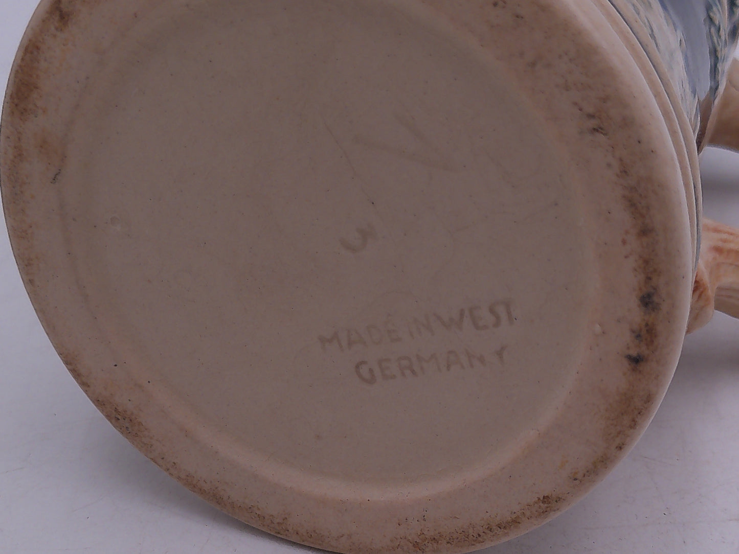 Beer Stein Ceramic German beer stein mug Hoppen u. Malz Gott Ermalt's, 5.25" tall