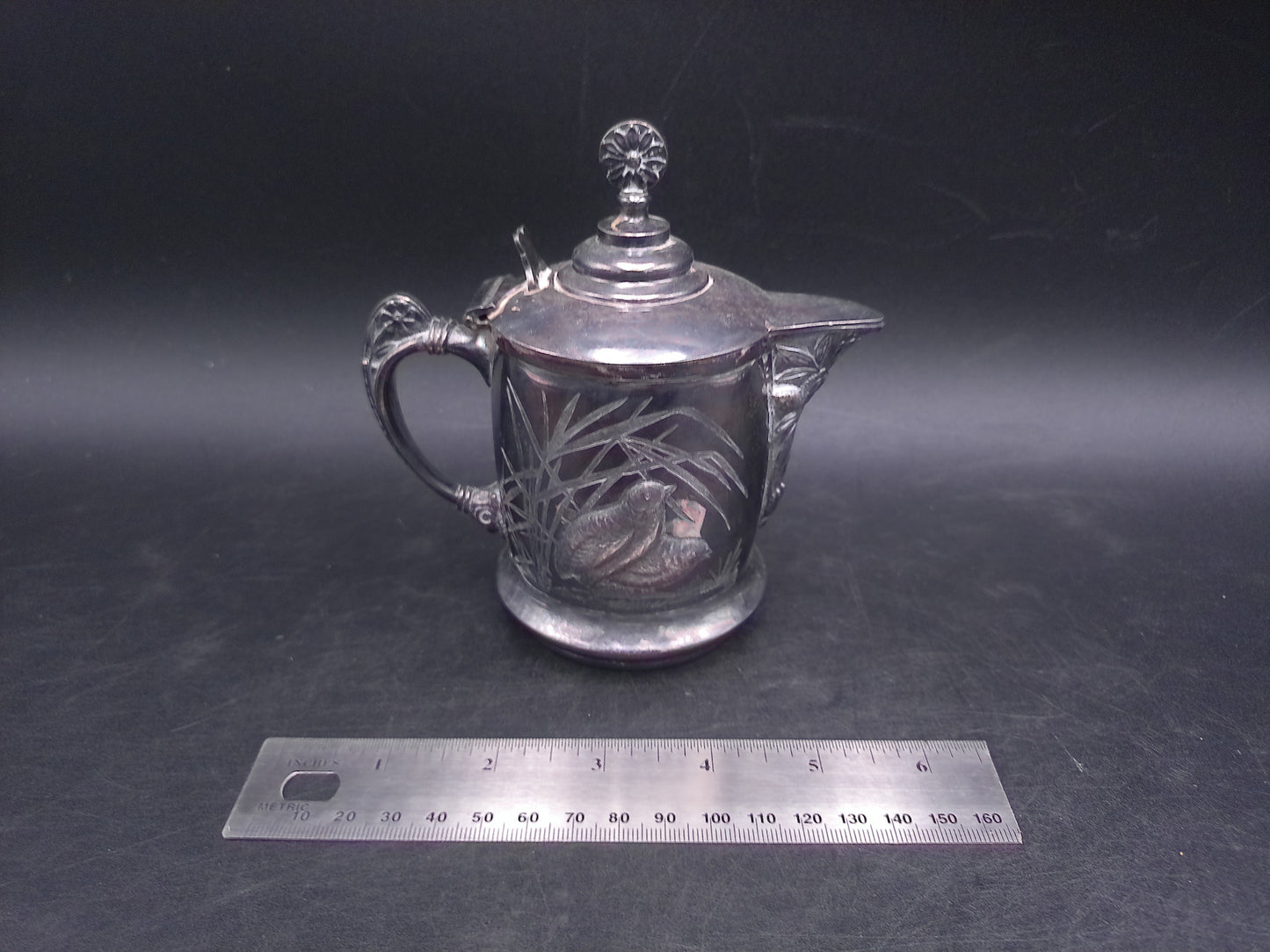 Rogers Smith Quadruple Silver Plated Ornate Quail Nature Design Coffee Teapot