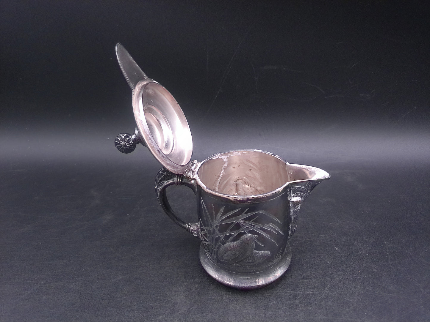 Rogers Smith Quadruple Silver Plated Ornate Quail Nature Design Coffee Teapot