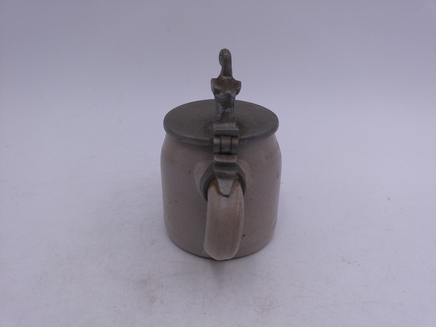 Beer Stein small Vintage With Swan on Hinge Brown Color