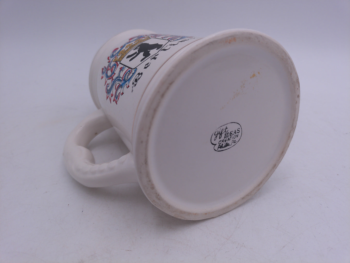Beer Stein Berlin Logo with Gold Colored Rings Top and Bottom Vintage