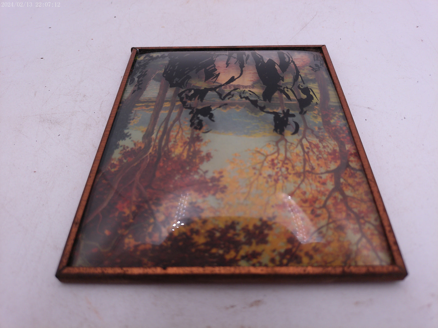 Glass Convex Silhouette Framed Picture Couple by LAKE  B38