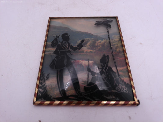 Glass Convex Silhouette Framed Picture Couple by FIELD  B39