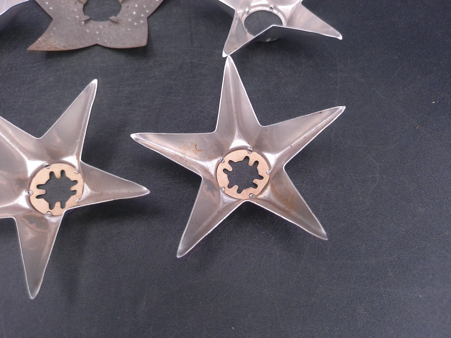 Christmas Light Reflectors Tin Metal Stars set of 12 Vintage