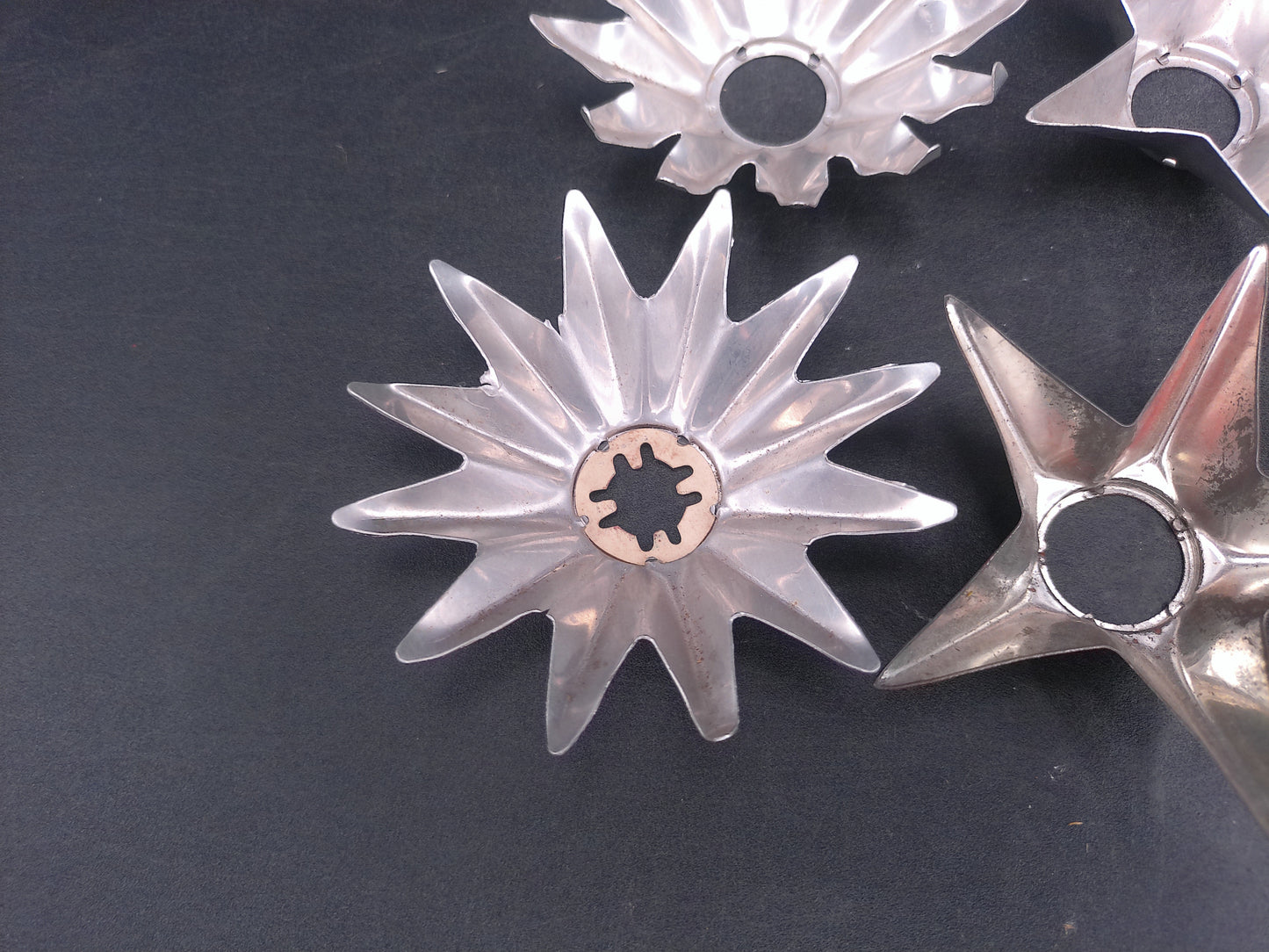 Christmas Light Reflectors Tin Metal Stars set of 12 Vintage