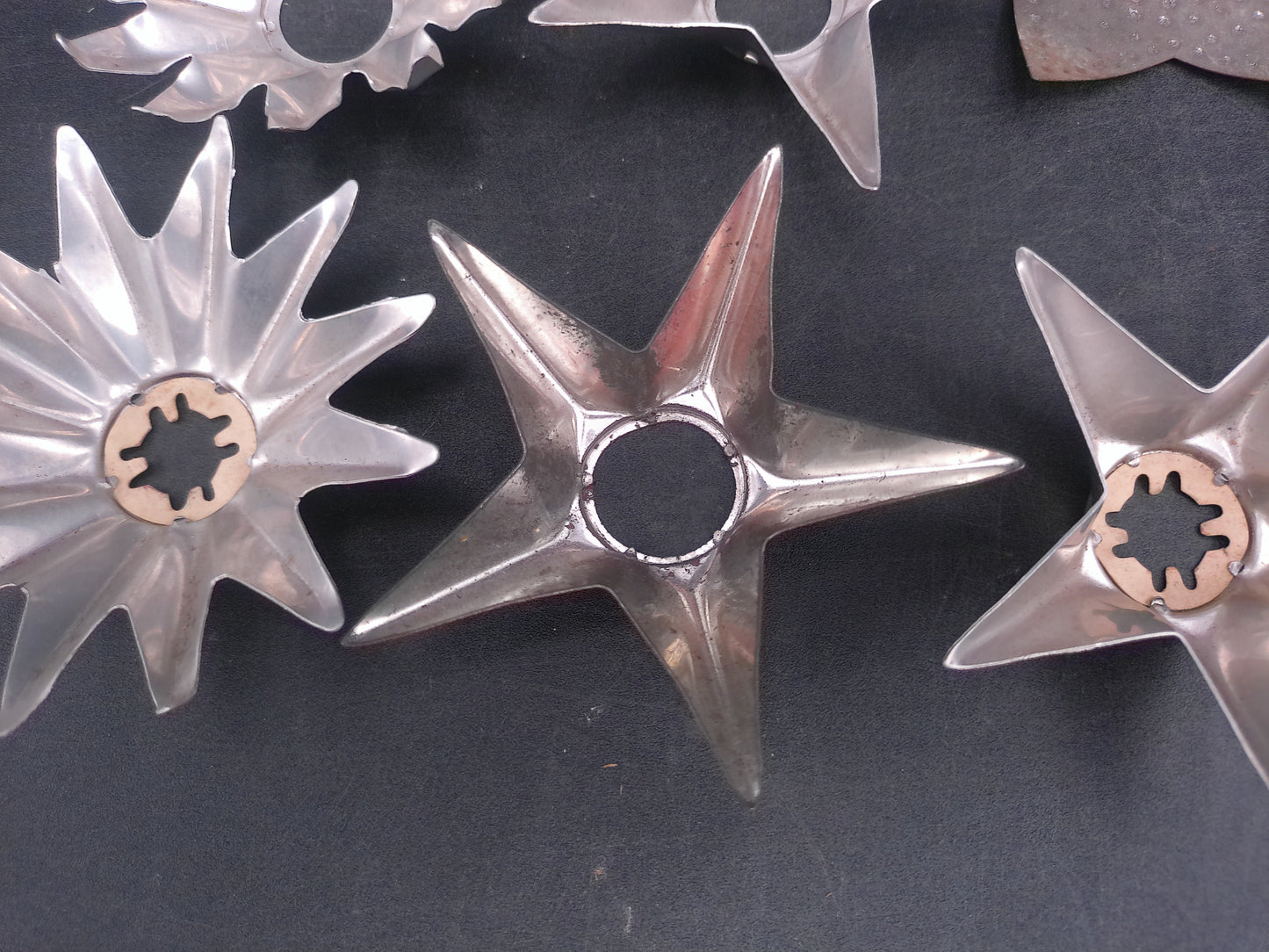 Christmas Light Reflectors Tin Metal Stars set of 12 Vintage