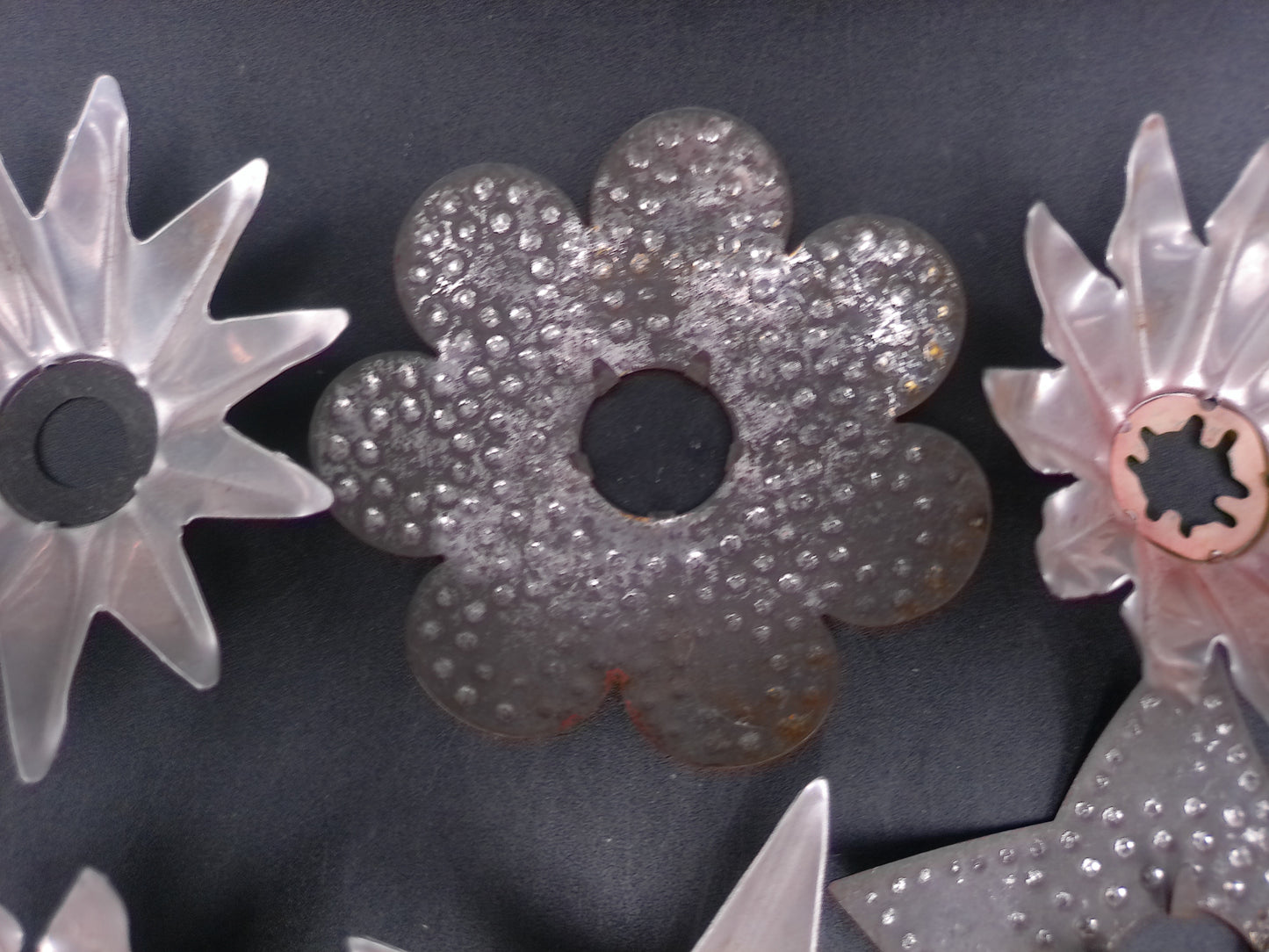 Christmas Light Reflectors Tin Metal Stars set of 12 Vintage