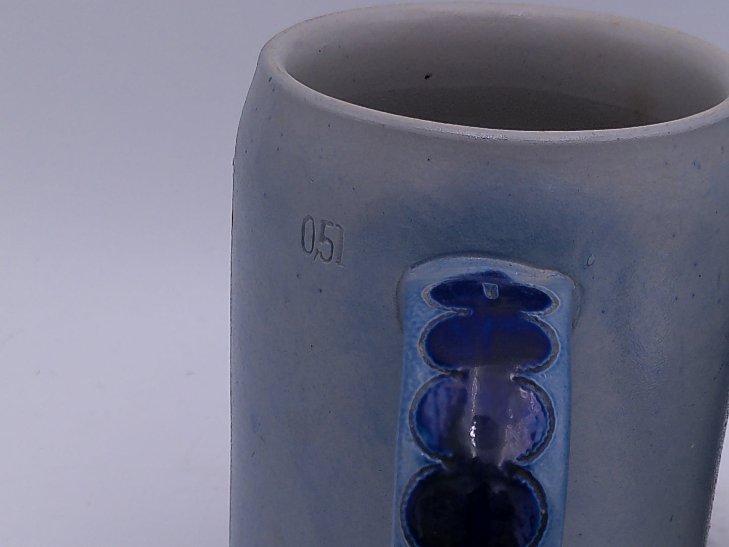 Beer Stein German Salt glazed grey blue Coffee Mug Cup lot of 2