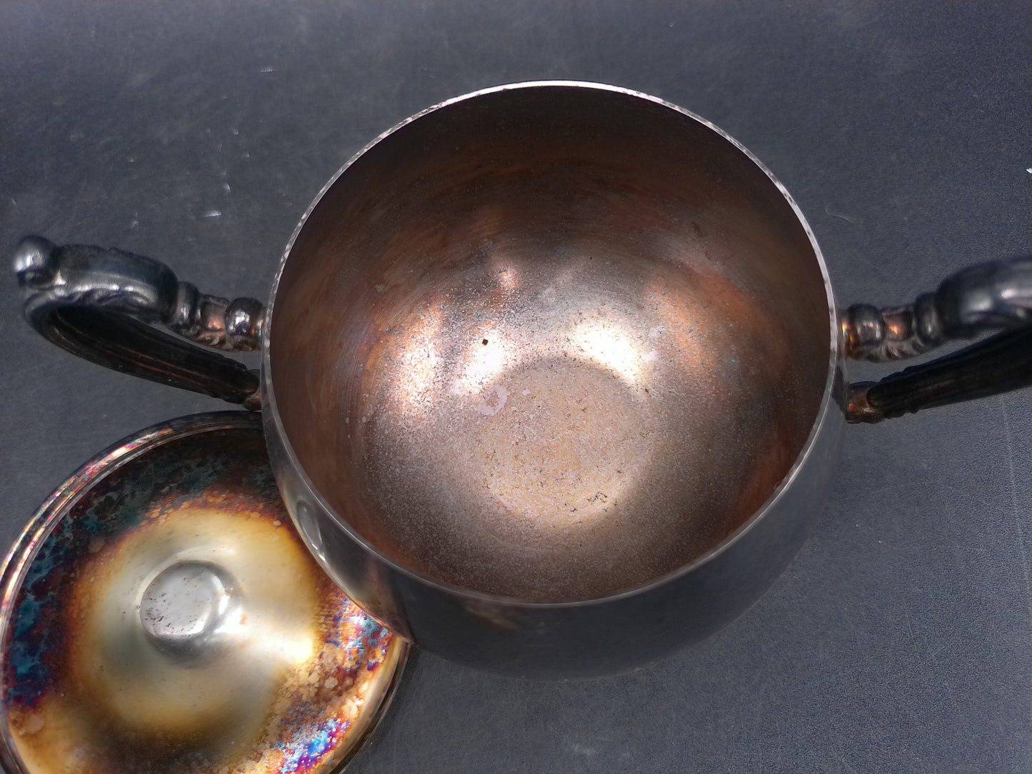 Silver Plated Sugar Bowl with Lid Vintage Upcycled Oneida Made in USA