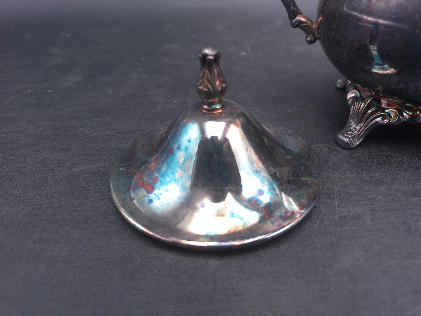 Silver Plated Sugar Bowl with Lid Vintage Upcycled Oneida Made in USA