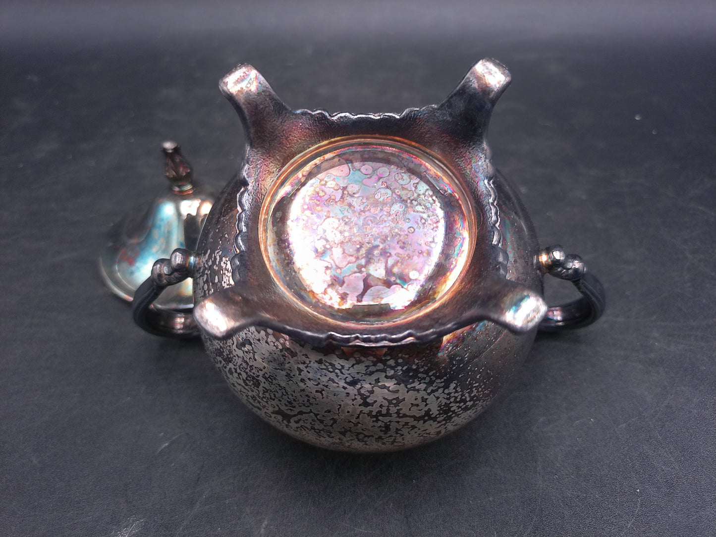 Silver Plated Sugar Bowl with Lid Vintage Upcycled Oneida Made in USA