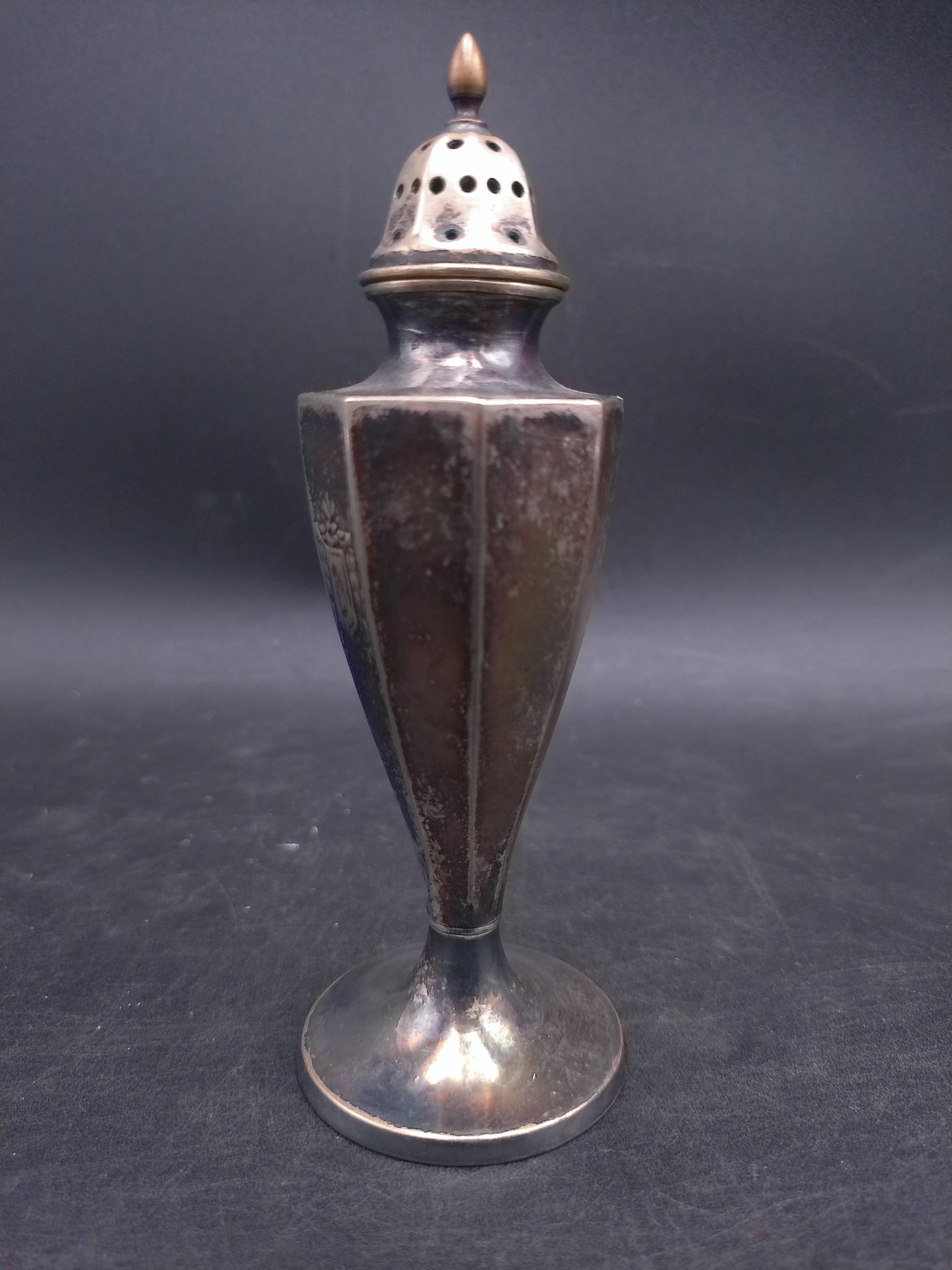 Silver Plated Salt Pepper Shaker Ornate Design Art Decor Antique 1940s