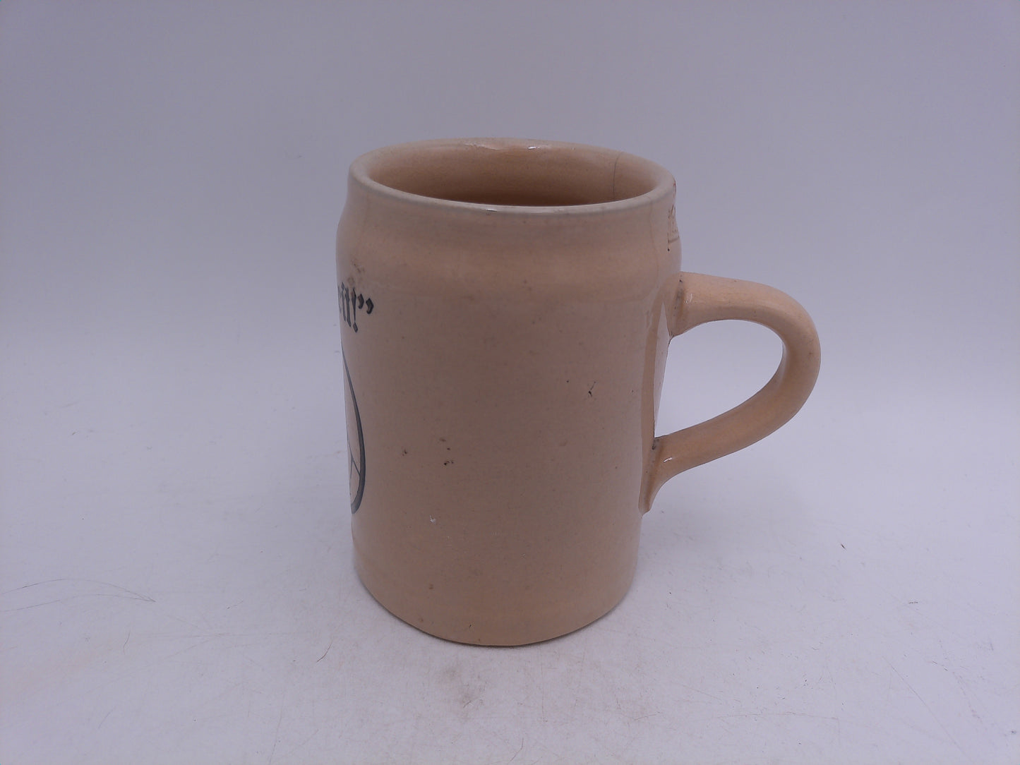 Beer Stein Antique German stoneware bierkrug "Gesundheit " 1/2 L.