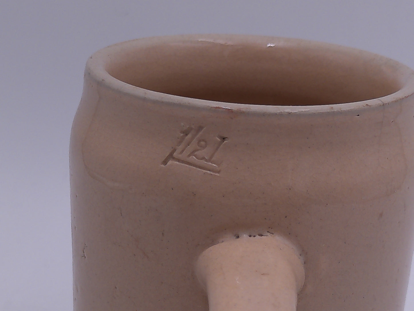 Beer Stein Antique German stoneware bierkrug "Gesundheit " 1/2 L.