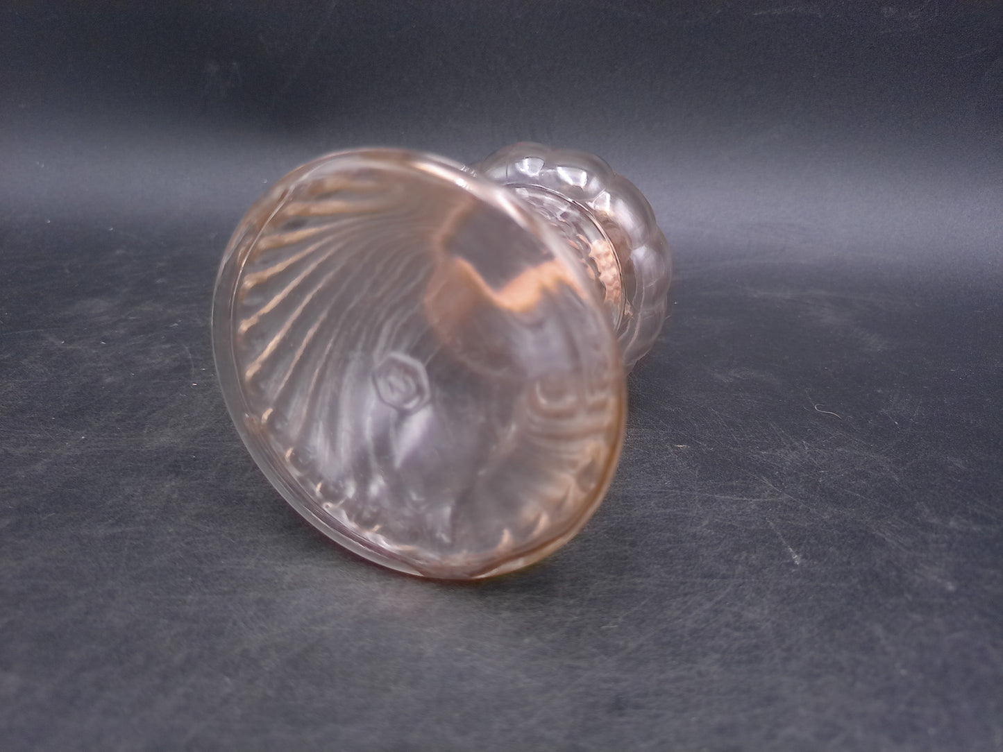 Glass Swirl Oil Lamp Base with Wick and Brass Fitting