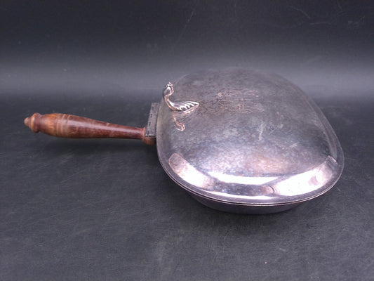 Silverplate silver on copper Silent Crumb Catcher Pan Vintage