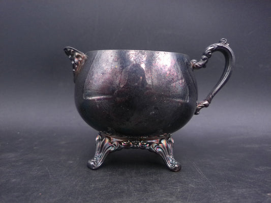 Oneida Silverplate Creamer Decorative Feet and Handle Marked on Bottom