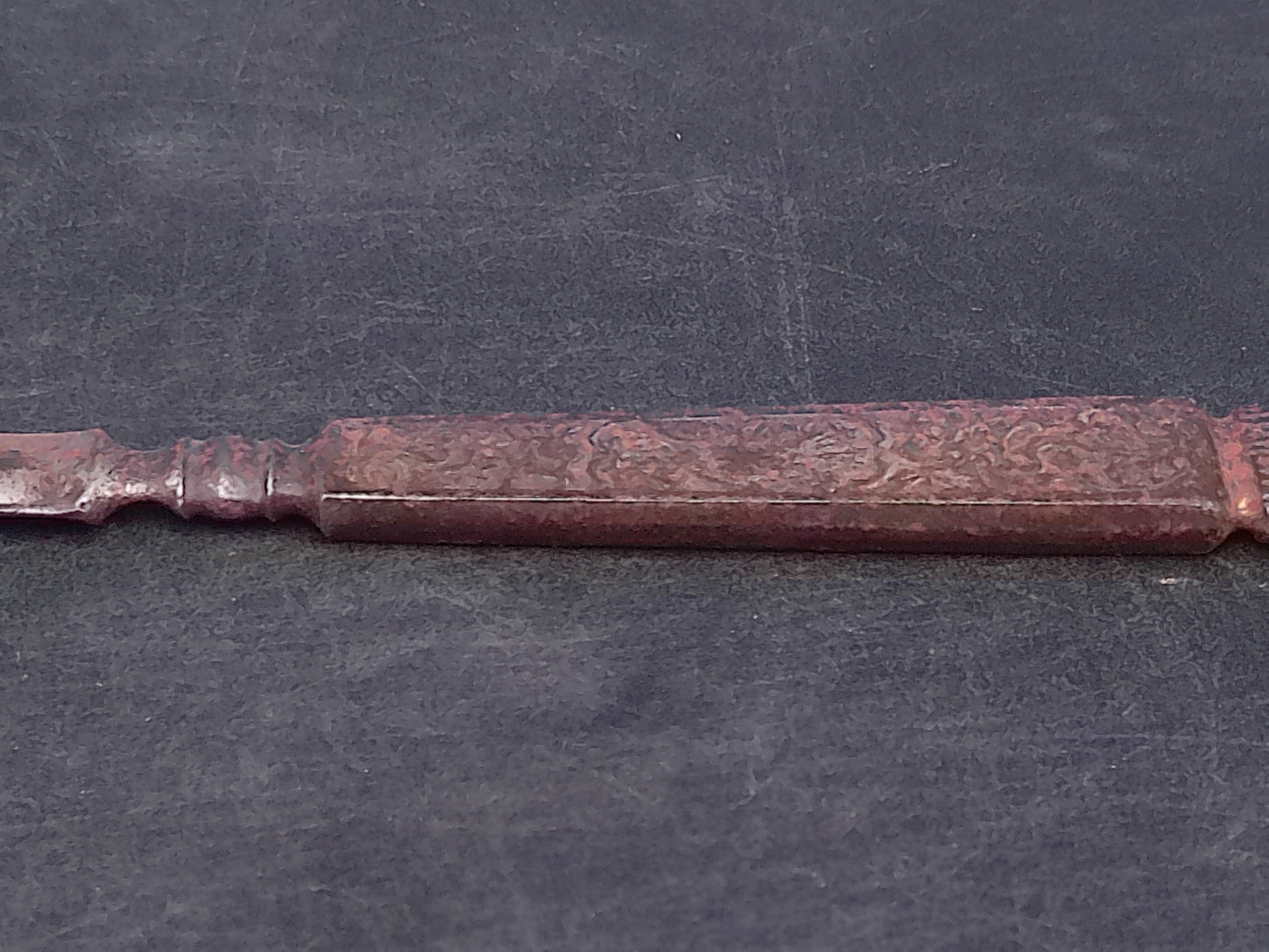 Letter Opener Knife Floral Design Some Rust Vintage Old