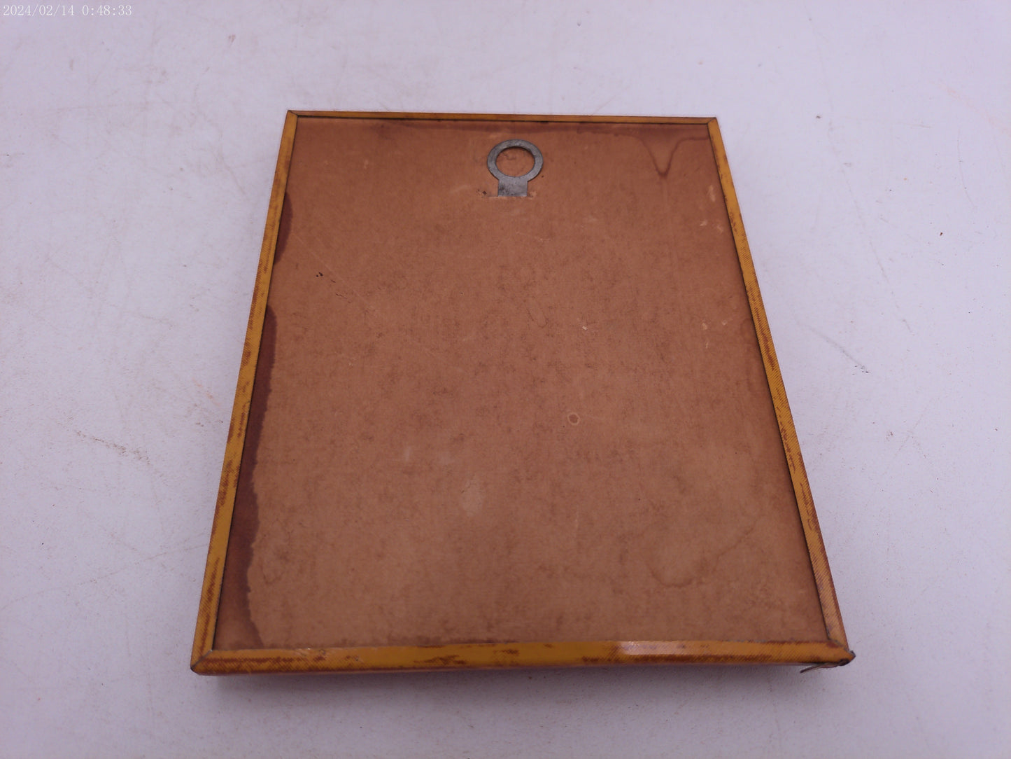 Glass Convex Silhouette Framed Picture Couple Relaxing Outside B56