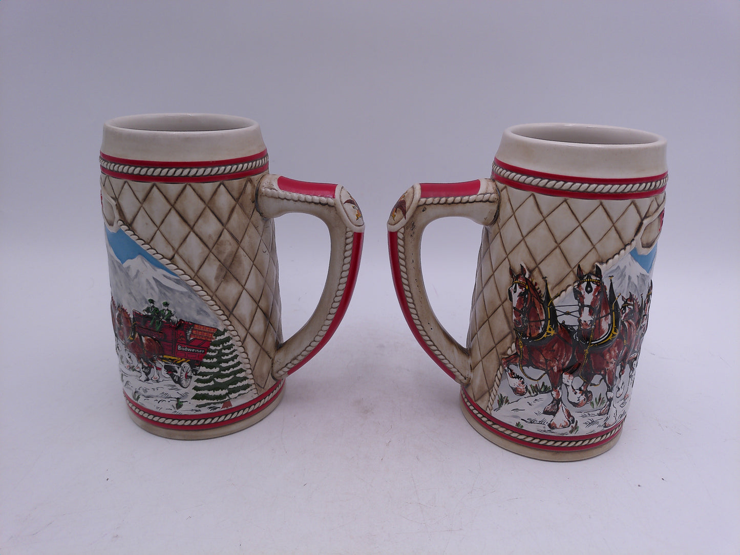 Beer Stein Budweiser Lot of 2 "A" Series Vintage