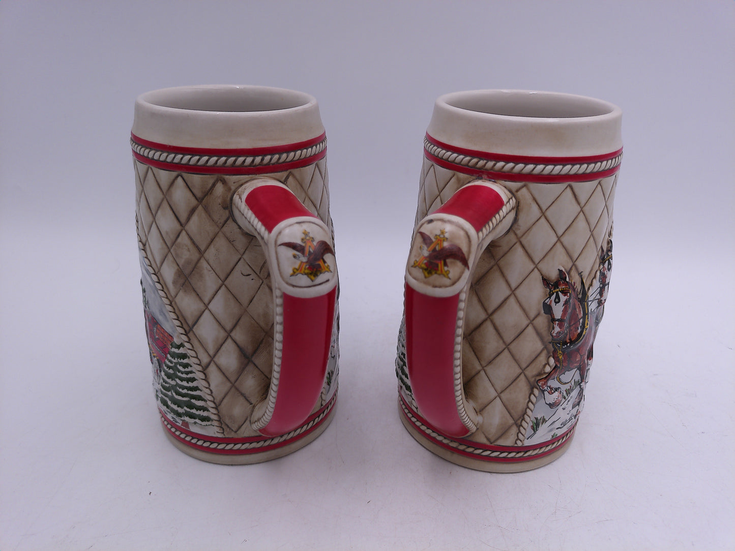 Beer Stein Budweiser Lot of 2 "A" Series Vintage