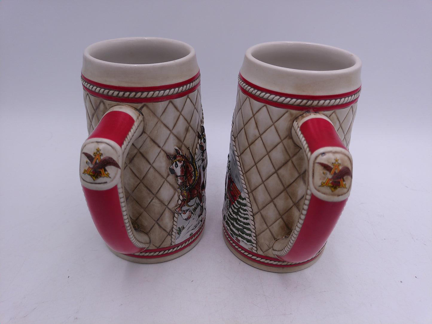 Beer Stein Budweiser Lot of 2 "A" Series Vintage