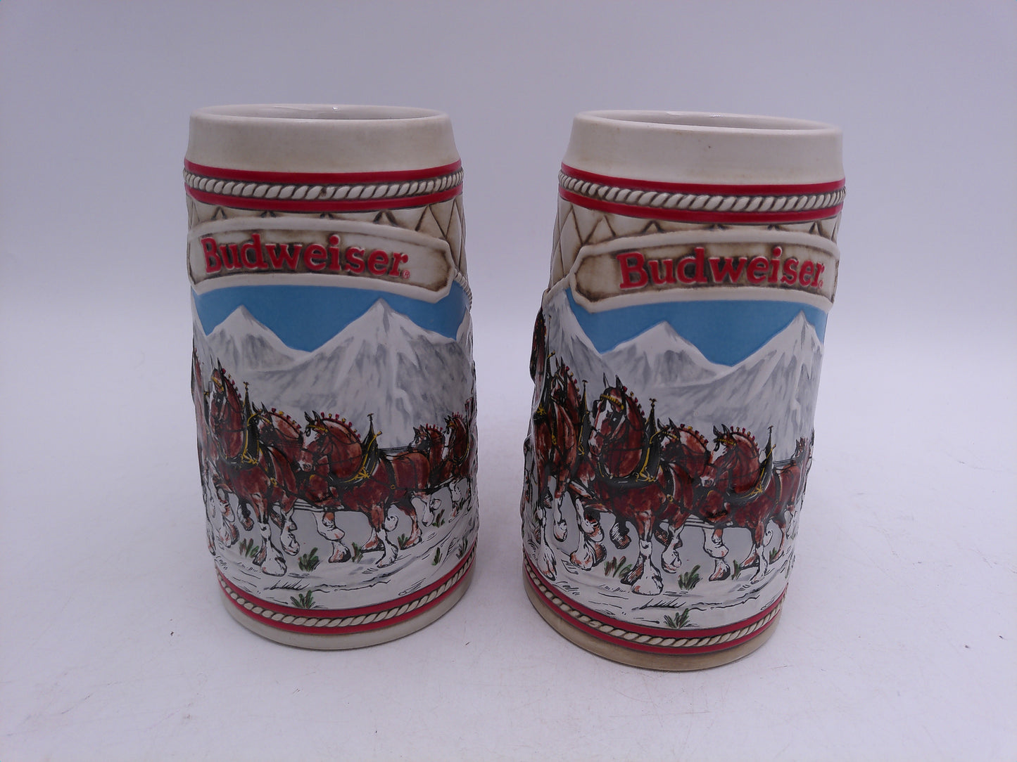 Beer Stein Budweiser Lot of 2 "A" Series Vintage