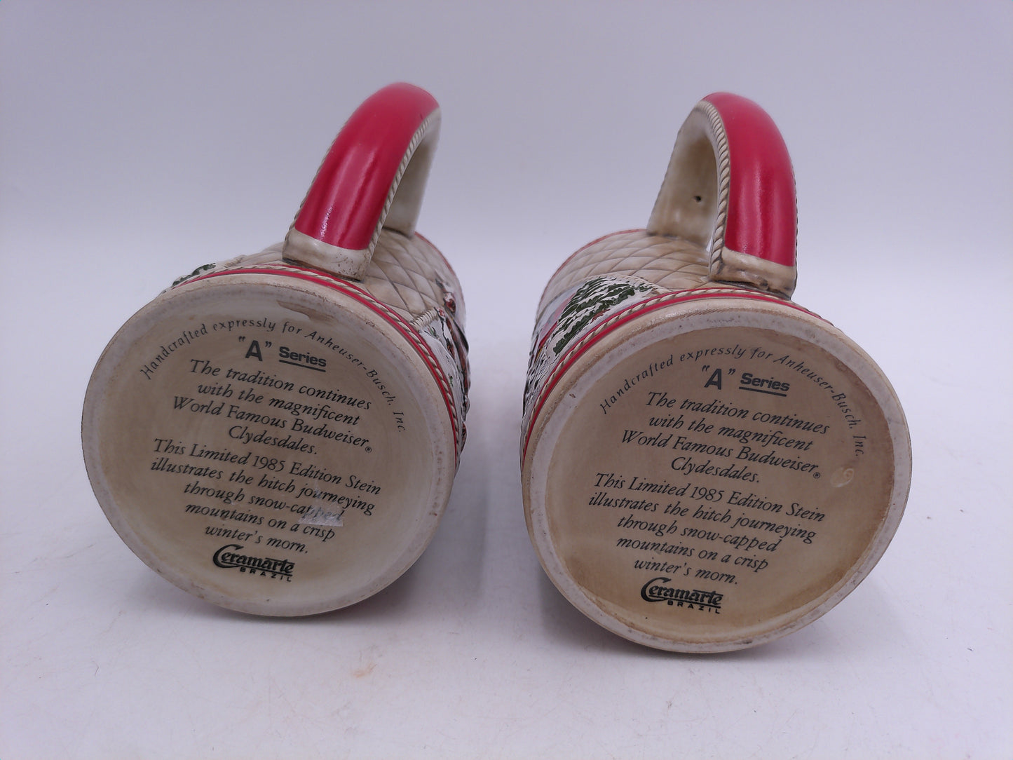 Beer Stein Budweiser Lot of 2 "A" Series Vintage