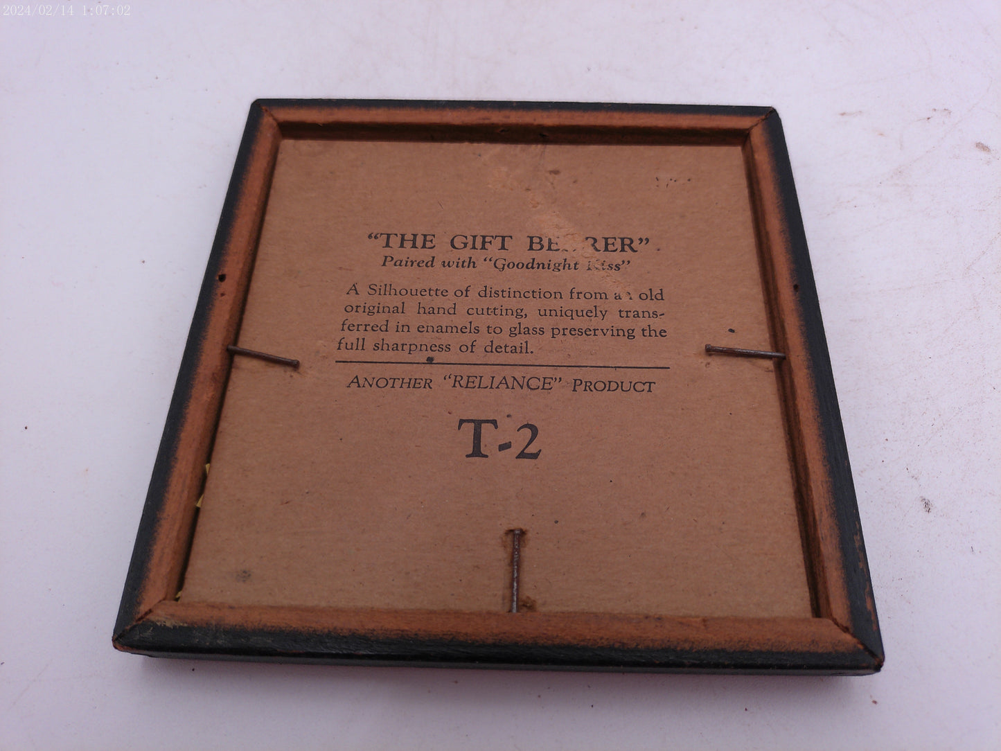 Glass Convex Silhouette Framed Picture Boy with Mother B519