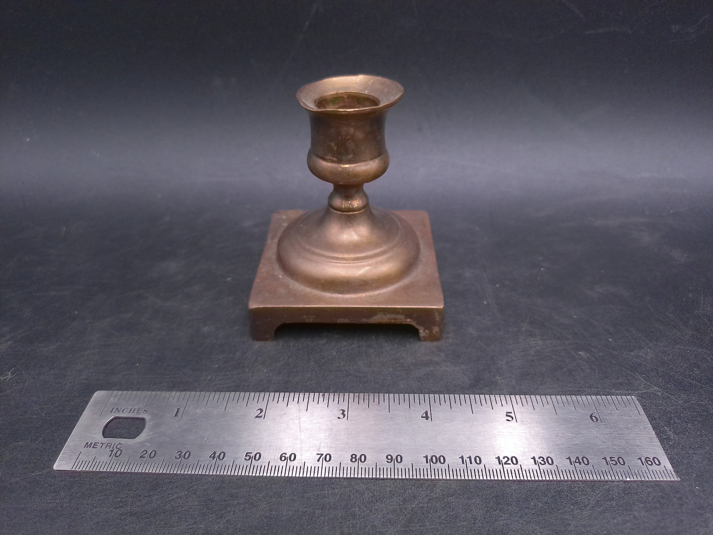Bronze Brass Metal Desk Candelabra Candlestick Candle Holder Antique