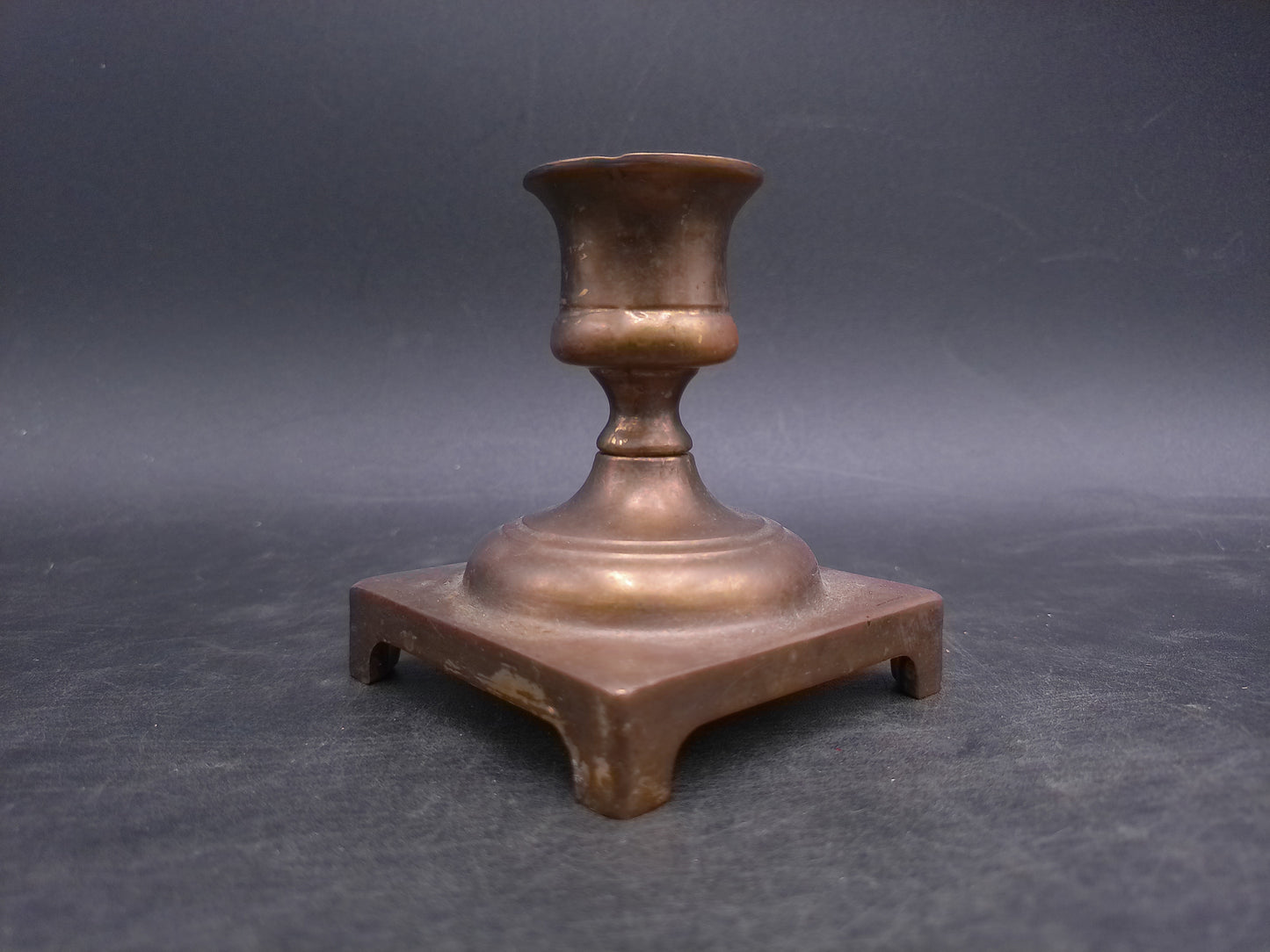 Bronze Brass Metal Desk Candelabra Candlestick Candle Holder Antique