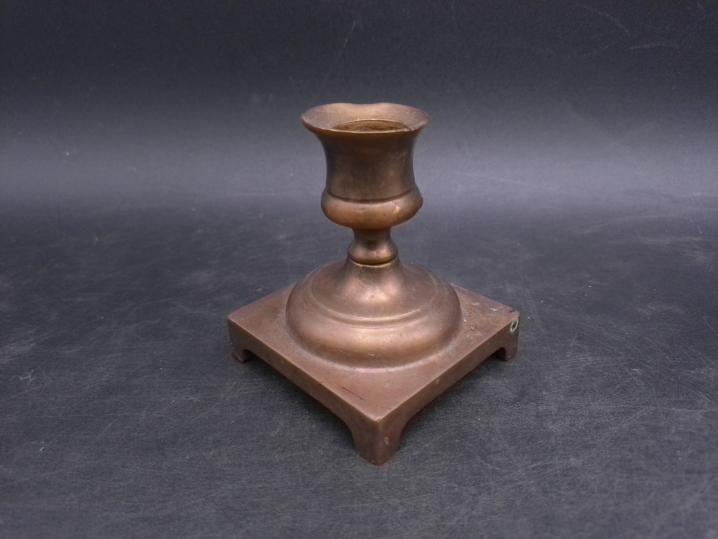 Bronze Brass Metal Desk Candelabra Candlestick Candle Holder Antique