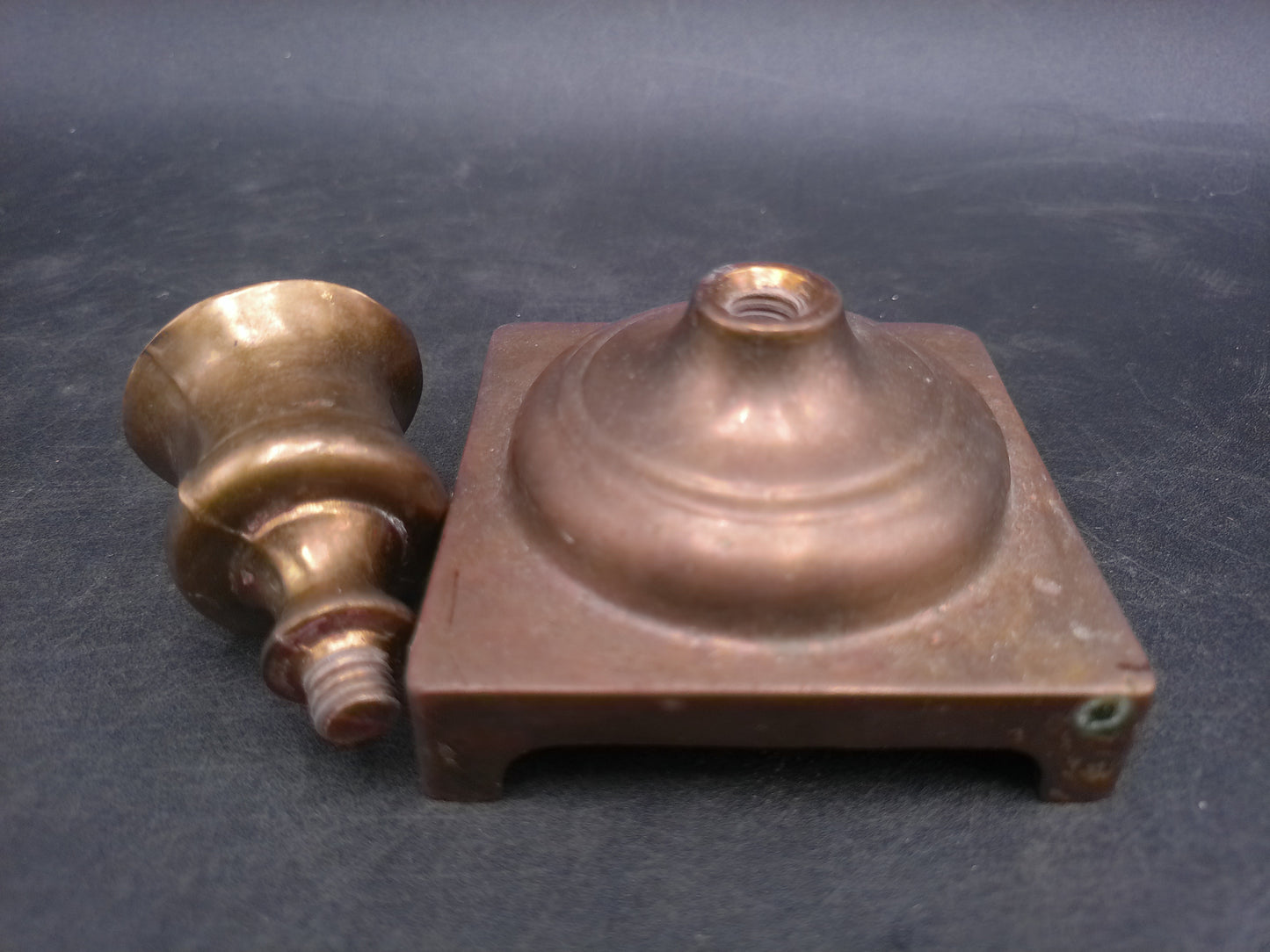 Bronze Brass Metal Desk Candelabra Candlestick Candle Holder Antique
