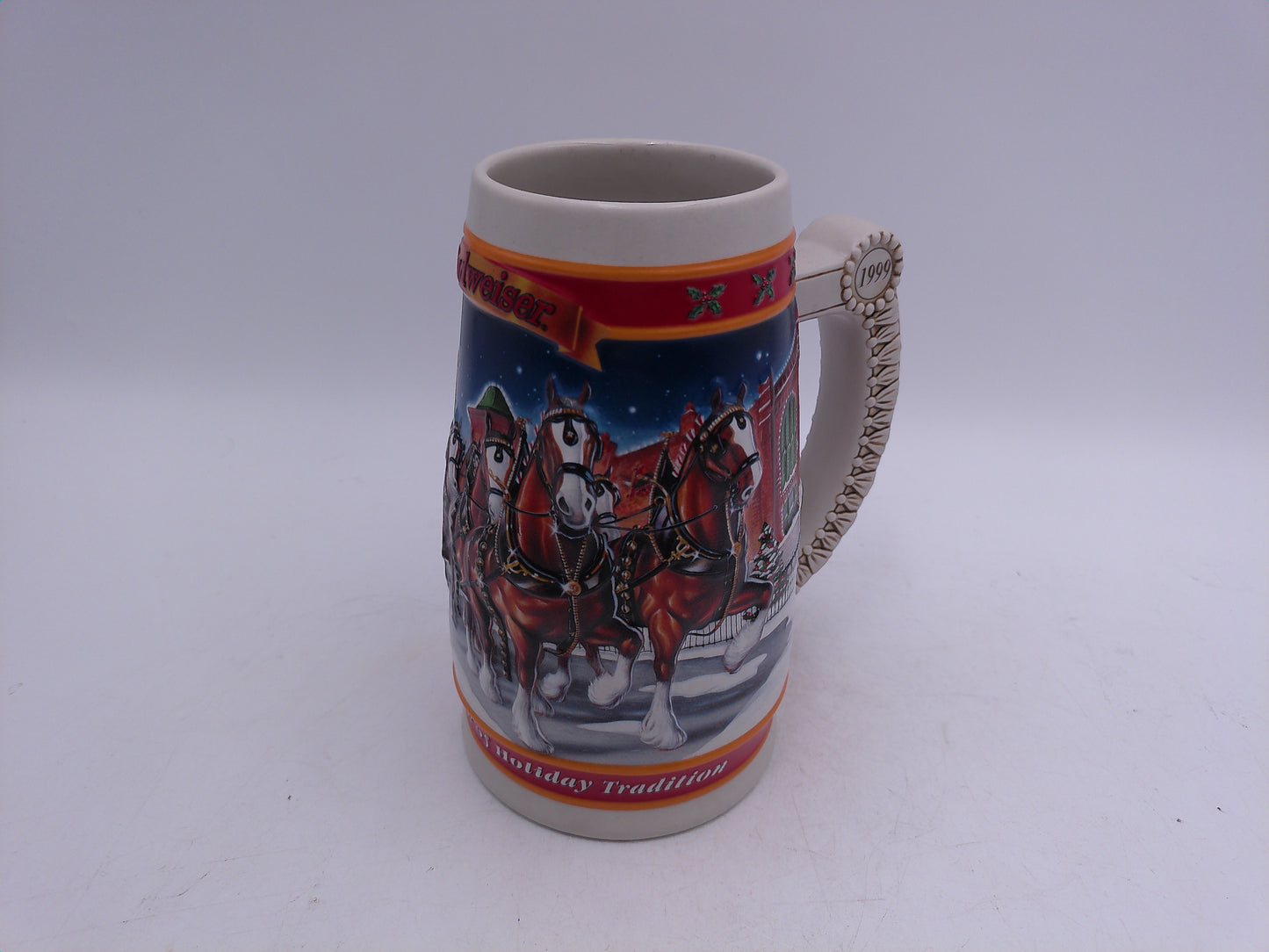Beer Stein Budweiser 1999 Holiday Series Stein Number CS389