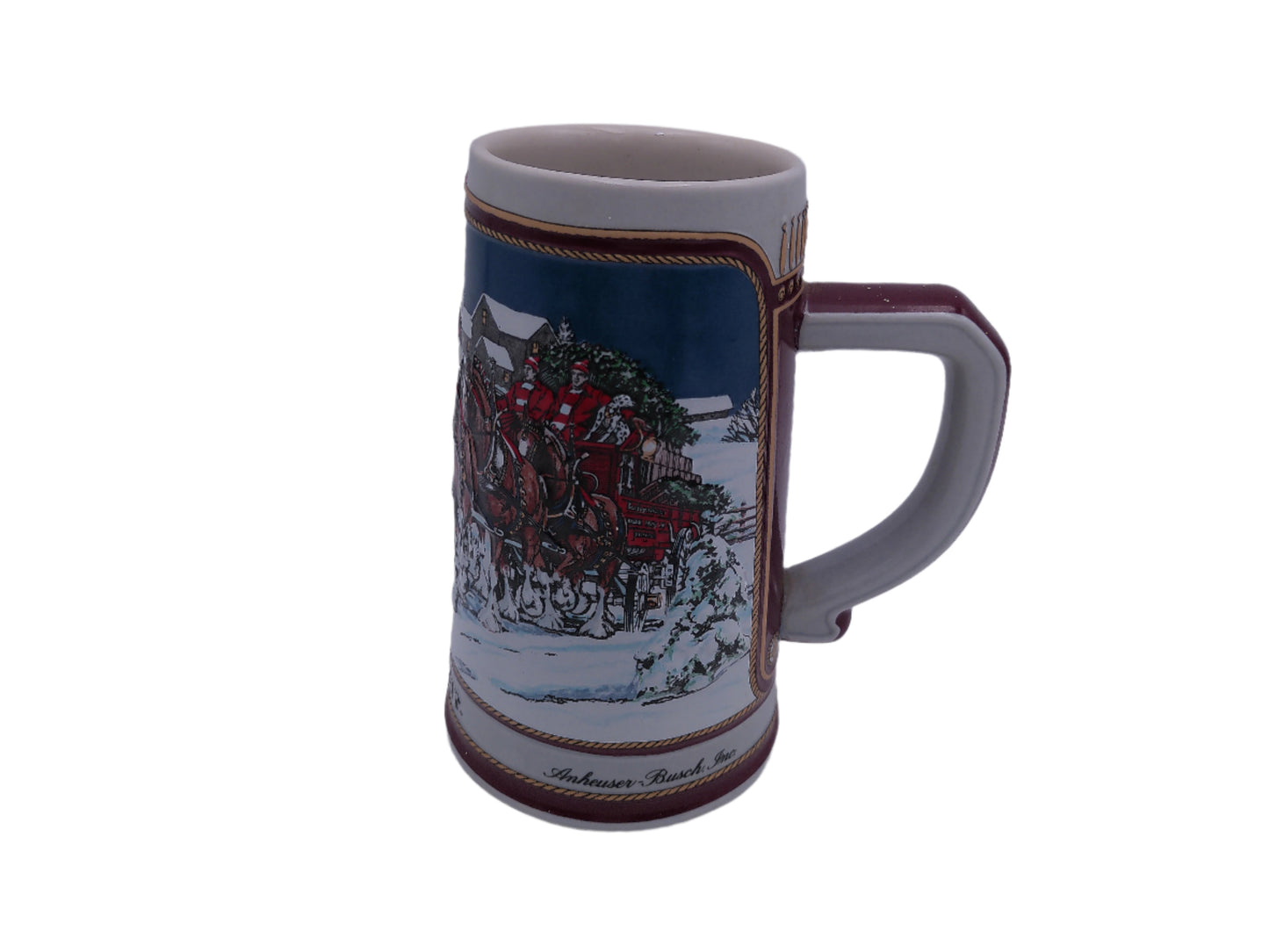 Beer Stein Budweiser 1989 Series Christmas Collection Stein